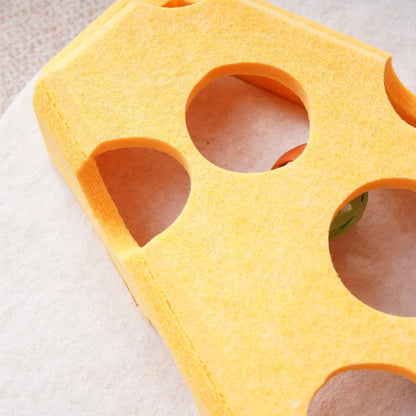 Felt Cat Puzzle Toy Box with Balls, Spring Wand and Suction Cup Base for Hiding Treats – view 6