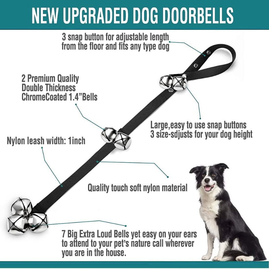 Dog Potty Training Doorbells, 2-Pack – Adjustable Extra-Large Loud Bells for Puppies, Silver – view 5
