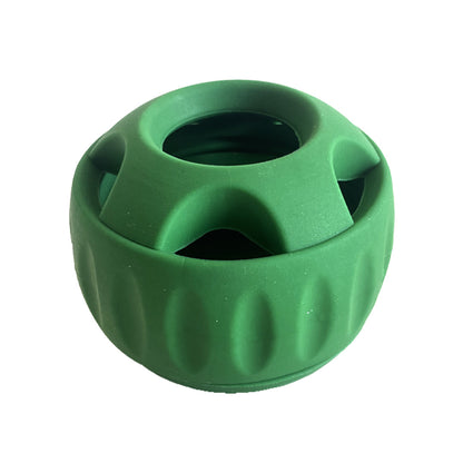 Silicone Slow Feeder Dog Ball &amp; Treat Tray – Food Dispensing Chew Toy in Green or Orange – view 5