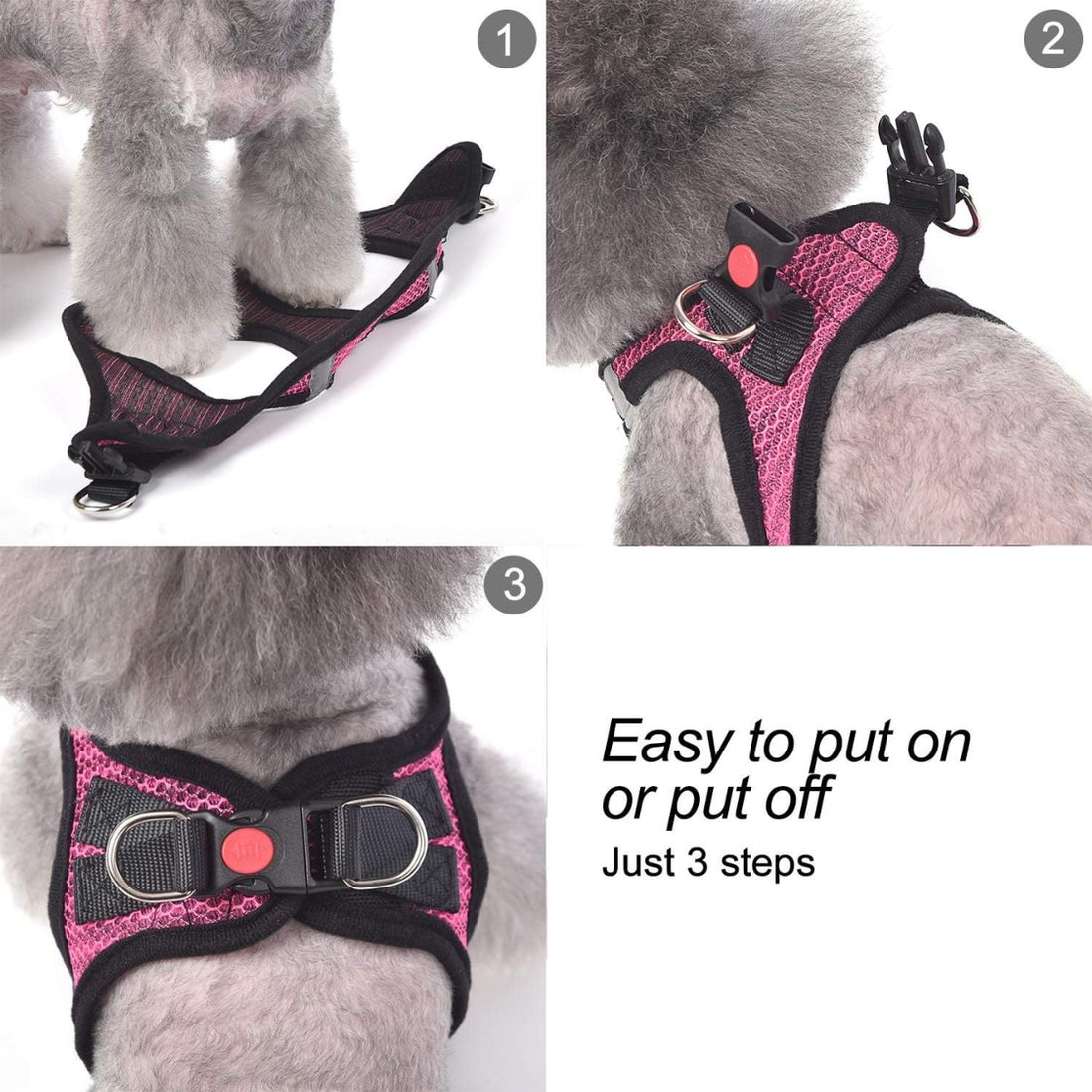 Breathable Air-Mesh Dog Vest Harness &amp; Leash Set – Step-In, for Small Dogs, Puppies &amp; Cats – view 2