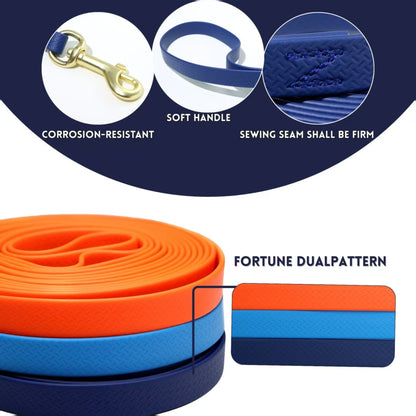 Long Dog Training Leash – Waterproof Embossed PVC Recall Lead, 10, 20, 30 &amp; 40 ft, Orange, Blue or Navy – view 3