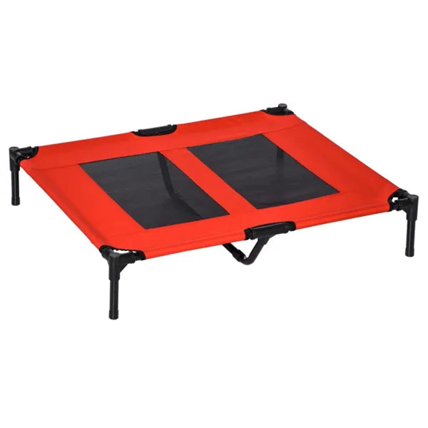 Elevated Dog Bed – Breathable Mesh Raised Pet Cot, Steel Frame, 36 x 30 in, Red – view 3