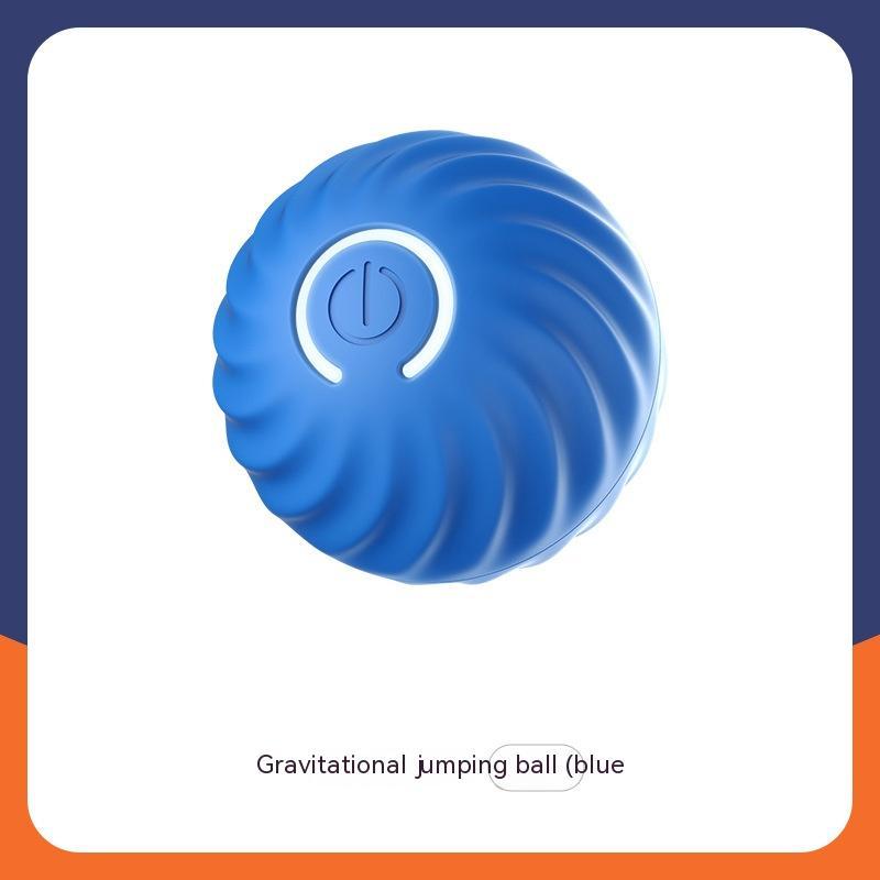 USB Jumping Ball Dog Toy – Bouncy Ball with Spare Shells &amp; Spiky Sleeves, Blue or Orange – view 4
