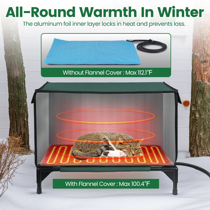 Heated Outdoor Cat House – Waterproof Insulated Cat Shelter with Heating Pad for Winter – view 3