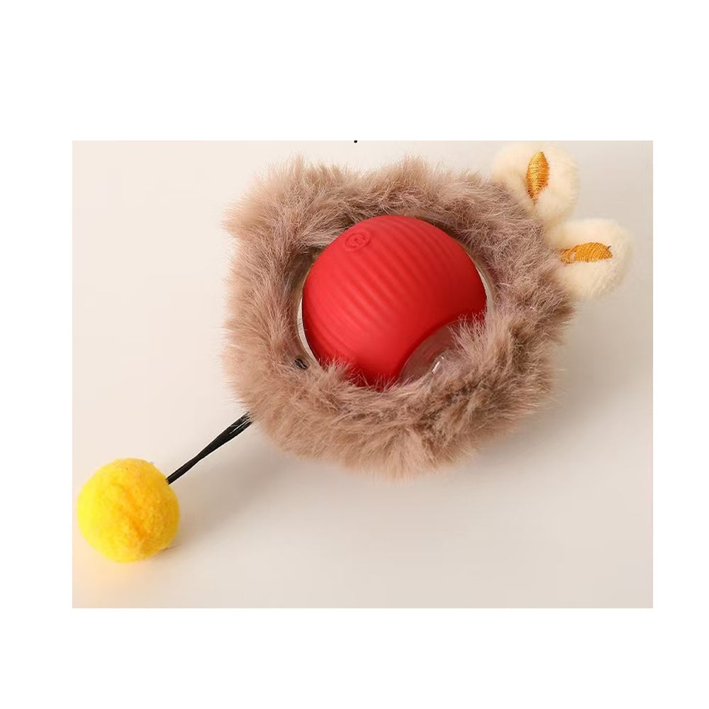Self-Rolling Silicone Cat Ball – Interactive Moving Toy with Lights and 3 Play Modes