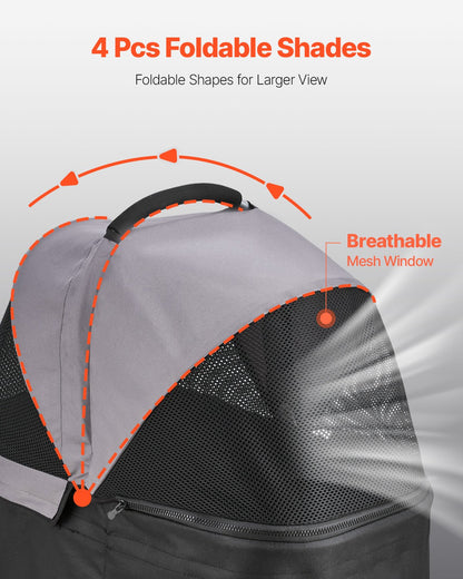 Foldable Dog Stroller with Detachable Car Seat Carrier – 4-Wheel Pet Stroller Up to 35 lbs – view 3