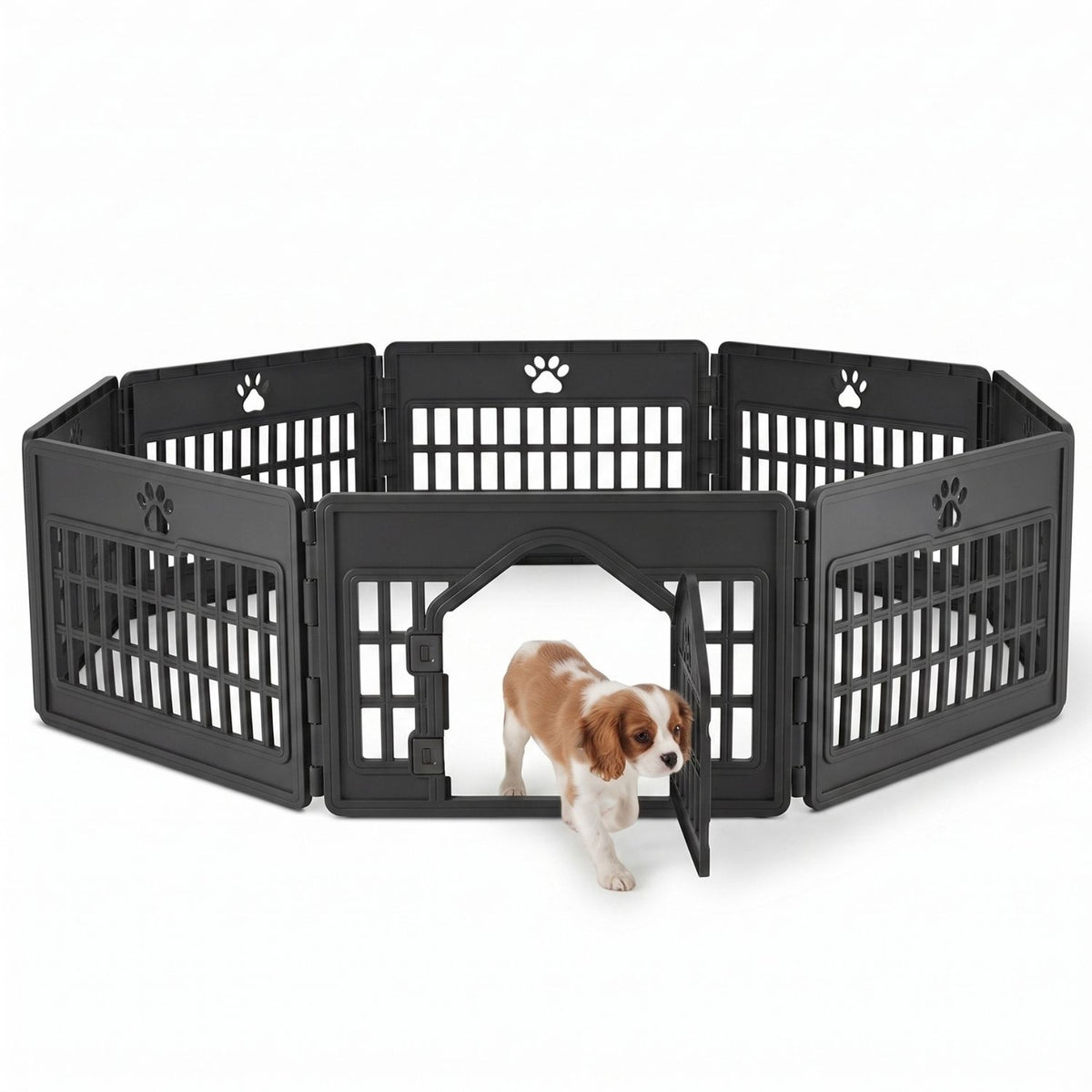 Modular Plastic Pet Playpen – 4, 6 or 8 Panels with Lockable Door &amp; Anti-Slip Mat – view 5