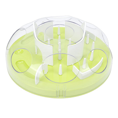 Interactive Cat Puzzle Feeder – Food-Hiding Enrichment Toy with Adjustable Outlet, Green – view 6