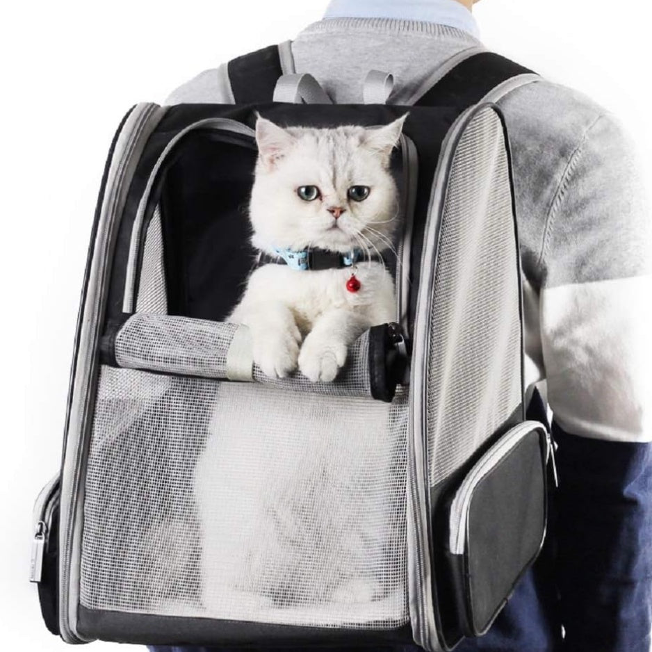 Bubble Window Pet Carrier Backpack – Ventilated Cat &amp; Small Dog Backpack with Removable Mat – view 6