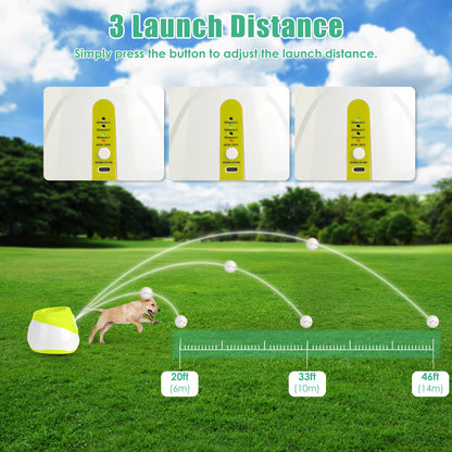 Automatic Dog Ball Launcher with 3 Distance Settings, Rechargeable, 6 Balls Included, Green – view 6