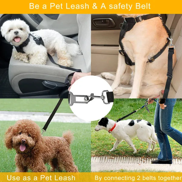 Dog Seat Belt for Car – 2 Pack Adjustable Pet Safety Restraint with Swivel Clip – view 8