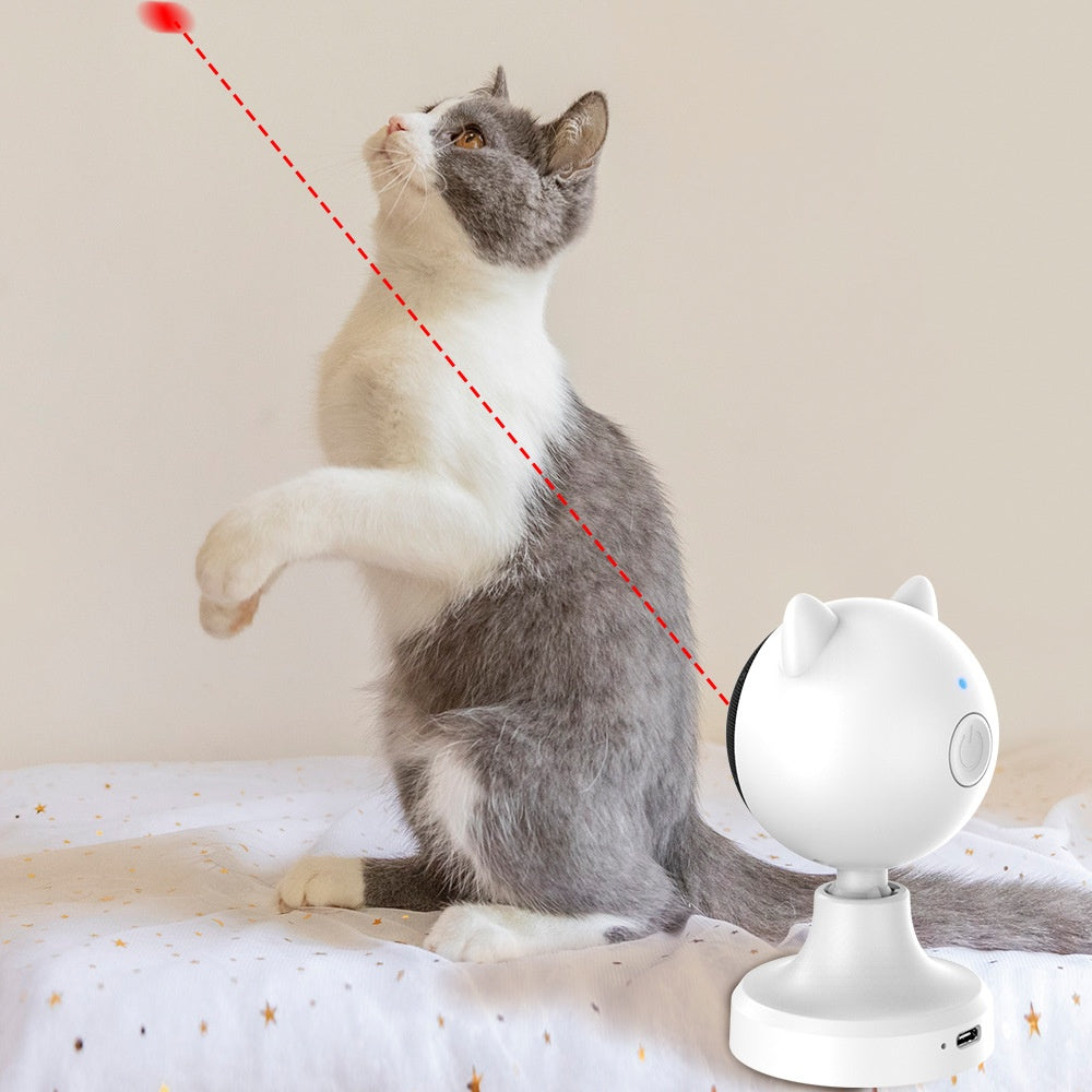 USB Rechargeable Laser Cat Teaser Toy – Automatic Interactive Light Toy, White – view 9