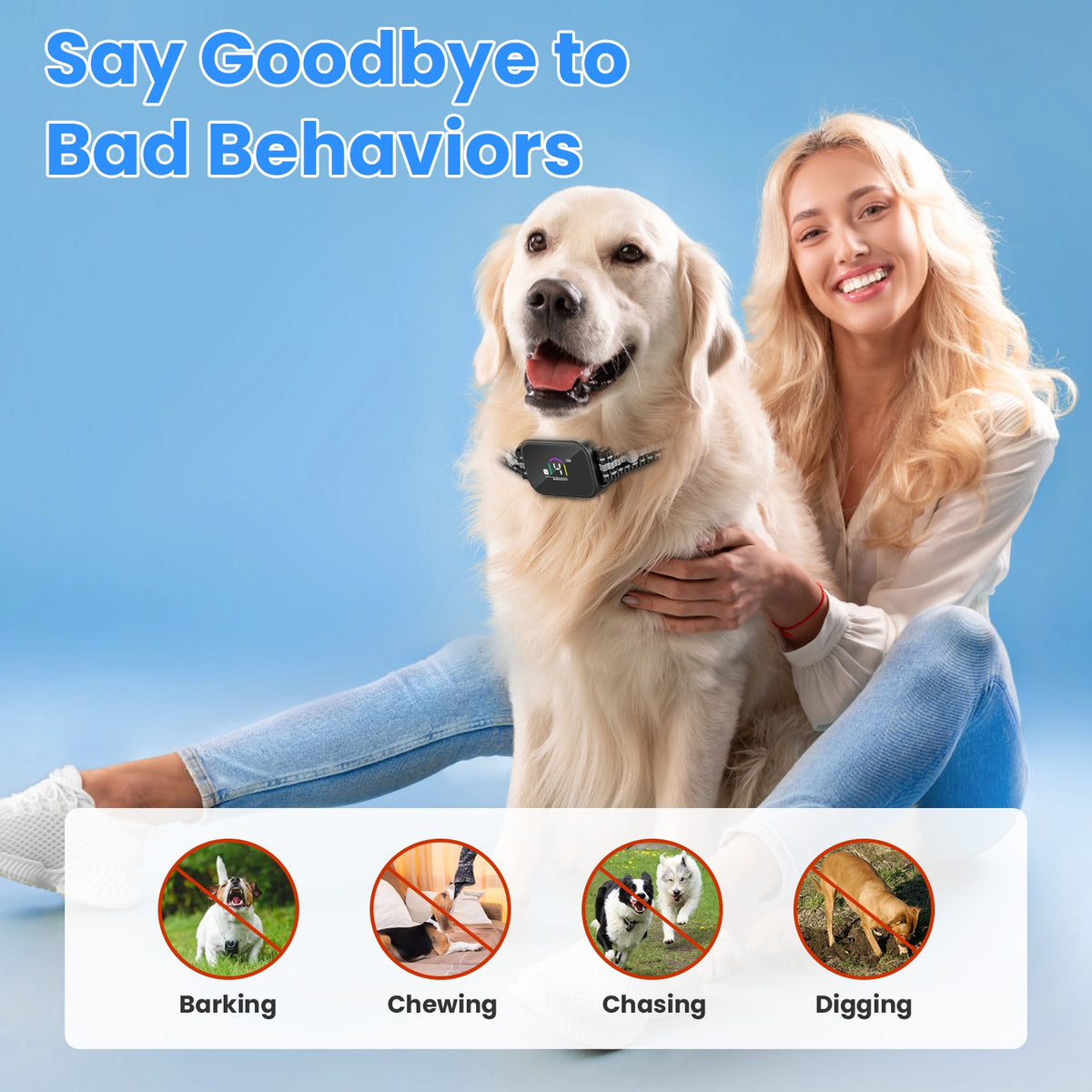 2-in-1 Dog Training &amp; Bark Collar with Remote – 3300 ft, Auto Bark Mode, IP68, 1–3 Collars – view 5