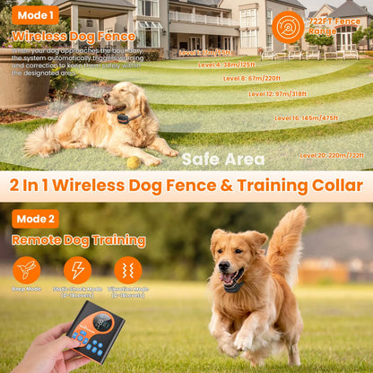 2-in-1 Invisible Dog Fence &amp; Training Collar – 722 ft Range, 18 Levels, IP68 – view 5