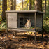 Wooden Rabbit Hutch with Run – Elevated Small Animal Cage, Pull-Out Tray, Waterproof Roof, Gray – view 6