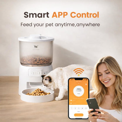 Wi-Fi Automatic Pet Feeder – 3 L Dry Food Dispenser, App Timed Feeding, White – view 4