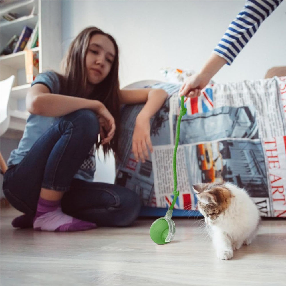 Electric Rolling Ball Toy for Cats and Dogs with Lights and Touch Activation – Green, Gray or Red – view 3