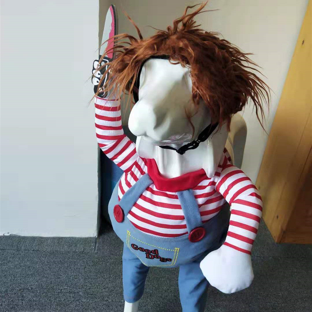 Headless Horseman Dog Costume – Funny Halloween Rider Outfit – view 3