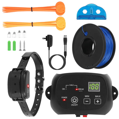 In-Ground Dog Fence System – 0.75 Acre, 100 Adjustable Levels, IPX7 Rechargeable Collar