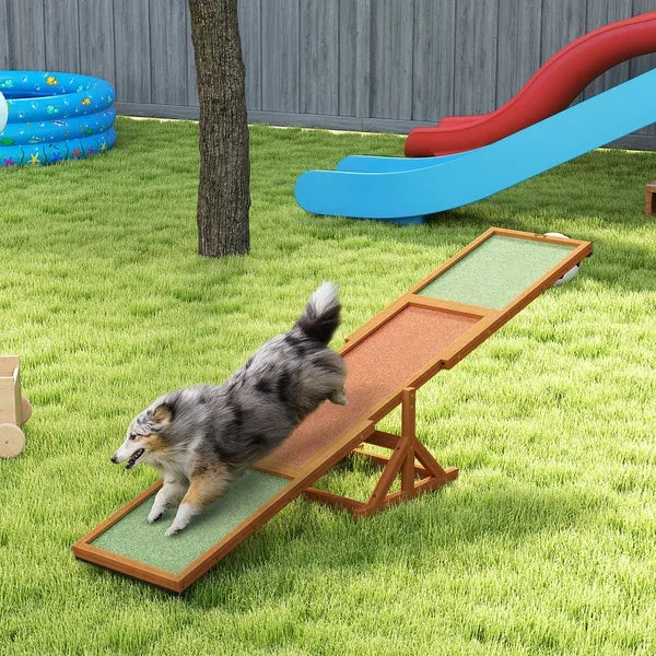Wooden Dog Agility Seesaw for Training and Exercise, Anti-Slip Surface, 82.7 in Long – view 3