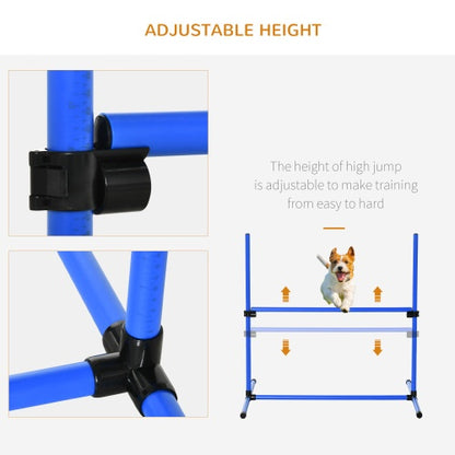 4-Piece Dog Agility Jump Set with Height-Adjustable Bars and Carry Bag, Blue – view 4