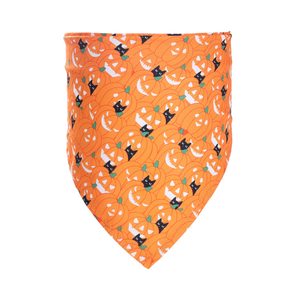 Halloween Dog Bandana – Pumpkin &amp; Witch Pet Scarf – view 2