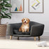 Elevated Small Dog Bed – Fabric Pet Couch with Rubber Wood Legs and Foam Cushion, Dark Gray