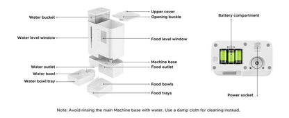 Wi-Fi Automatic Pet Feeder and Water Dispenser 2-in-1 Set – App Controlled, White – view 7