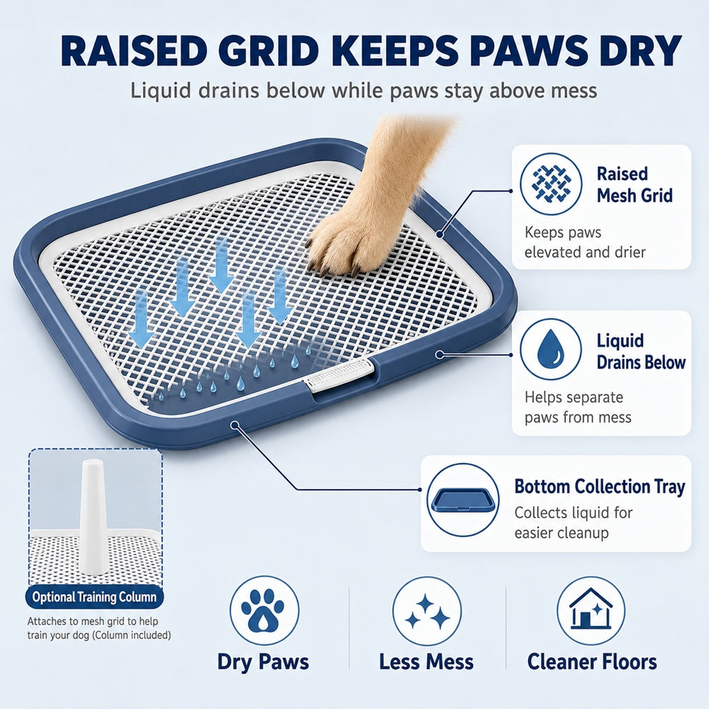 Dog Potty Tray with Removable Mesh Grate – Leak-Proof Indoor Dog Toilet, 25.6 x 19.7 in – view 5