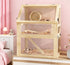 3-Tier Wooden Hamster Cage with Acrylic Panels, Exercise Wheel, Seesaw, Ramps and Hut