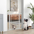 Pressure-Mounted Pet Gate with Cat Door – Adjustable 29.9"–40.9" Wide, 30.3" Tall, White Steel – view 9