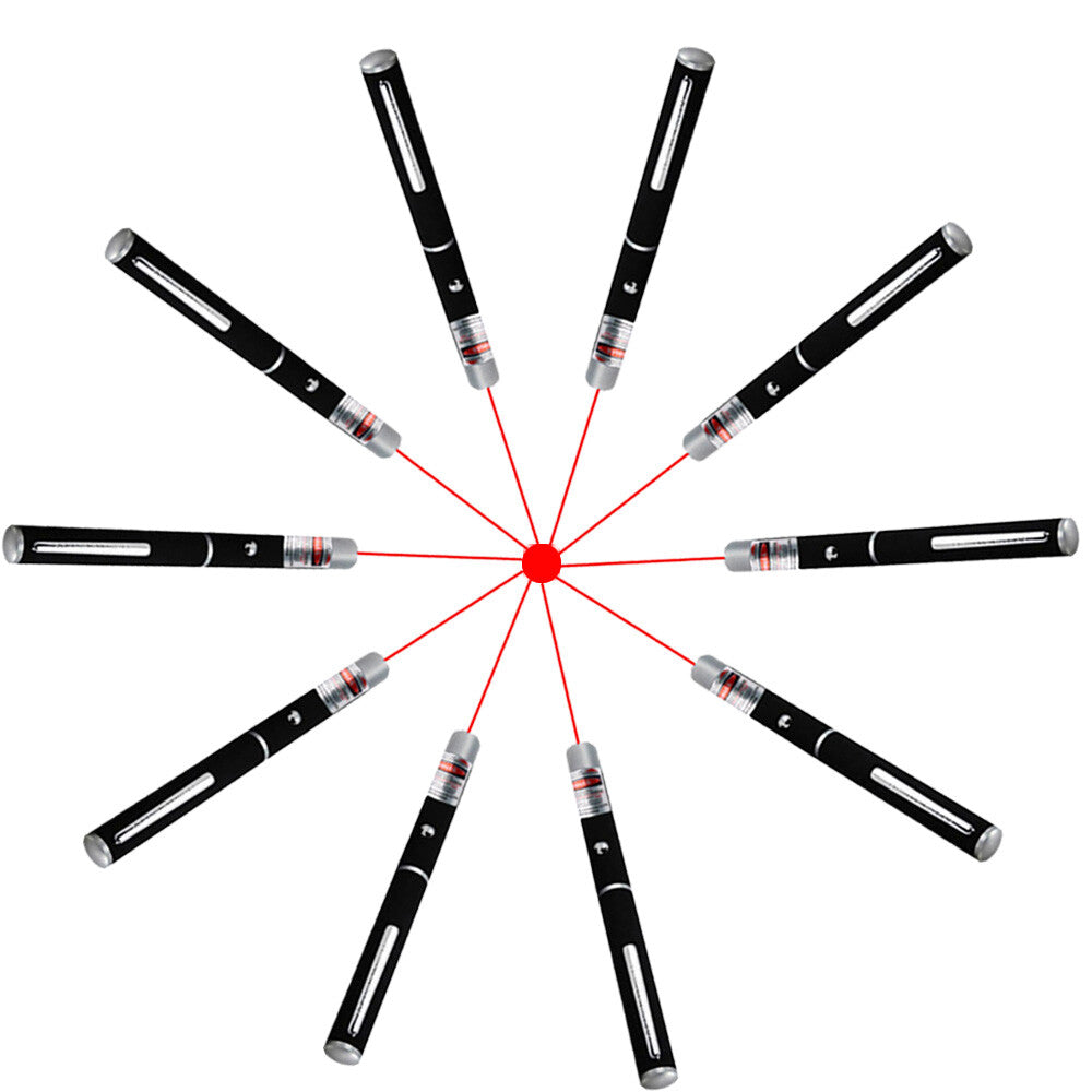 Red Laser Pointer Pens, 10-Pack – 650 nm Single Beam Pen Light, Black, AAA Powered – view 2
