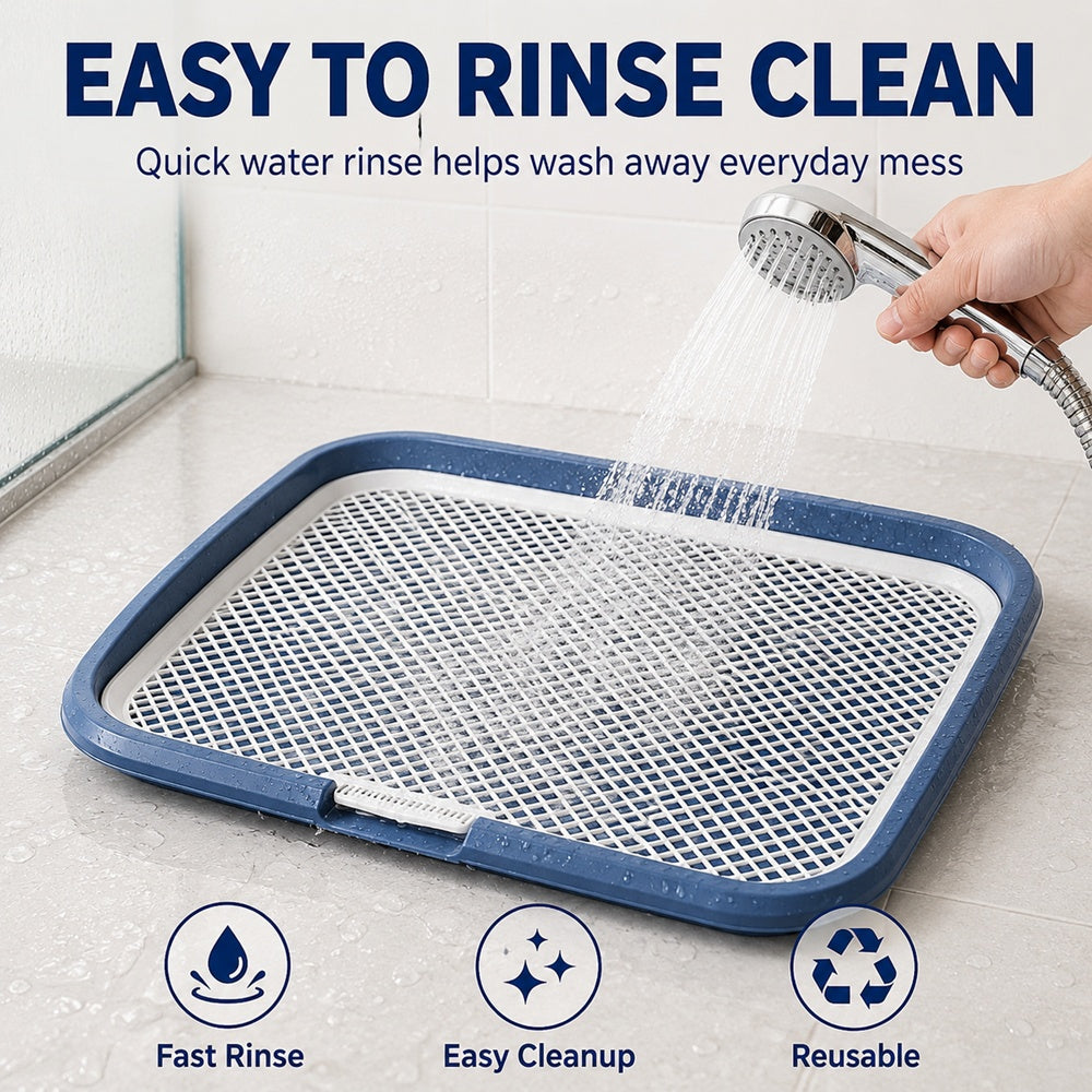 Dog Potty Tray with Removable Mesh Grate – Leak-Proof Indoor Dog Toilet, 25.6 x 19.7 in – view 2