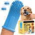 360 Degree Silicone Finger Toothbrush for Dogs and Cats – 2 Pack with Storage Cases, Blue