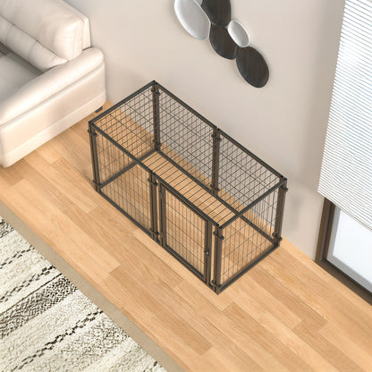 Metal Dog Crate Playpen – Indoor/Outdoor Pet Kennel, Easy Assembly, 47.2 x 23.6 x 23.6 in, Black – view 8