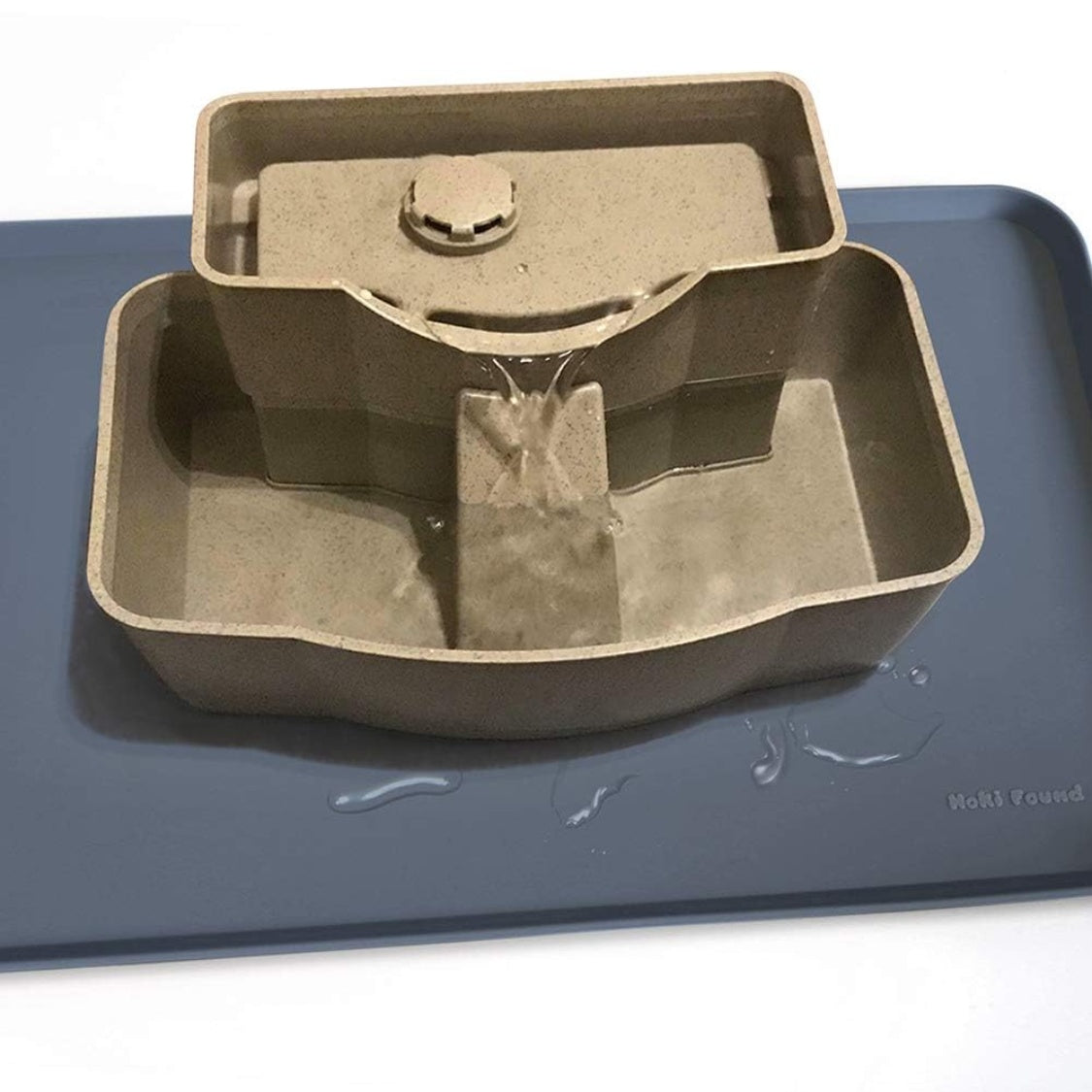 Waterproof Silicone Pet Feeding Mat with Raised Edge – 19 x 12 in, Gray – view 5