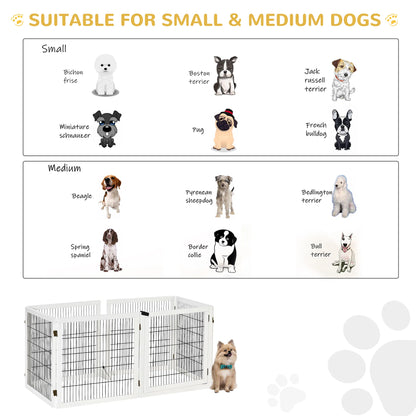 6-Panel Foldable Wooden Pet Gate &amp; Playpen – White, 27.6 in High – view 7
