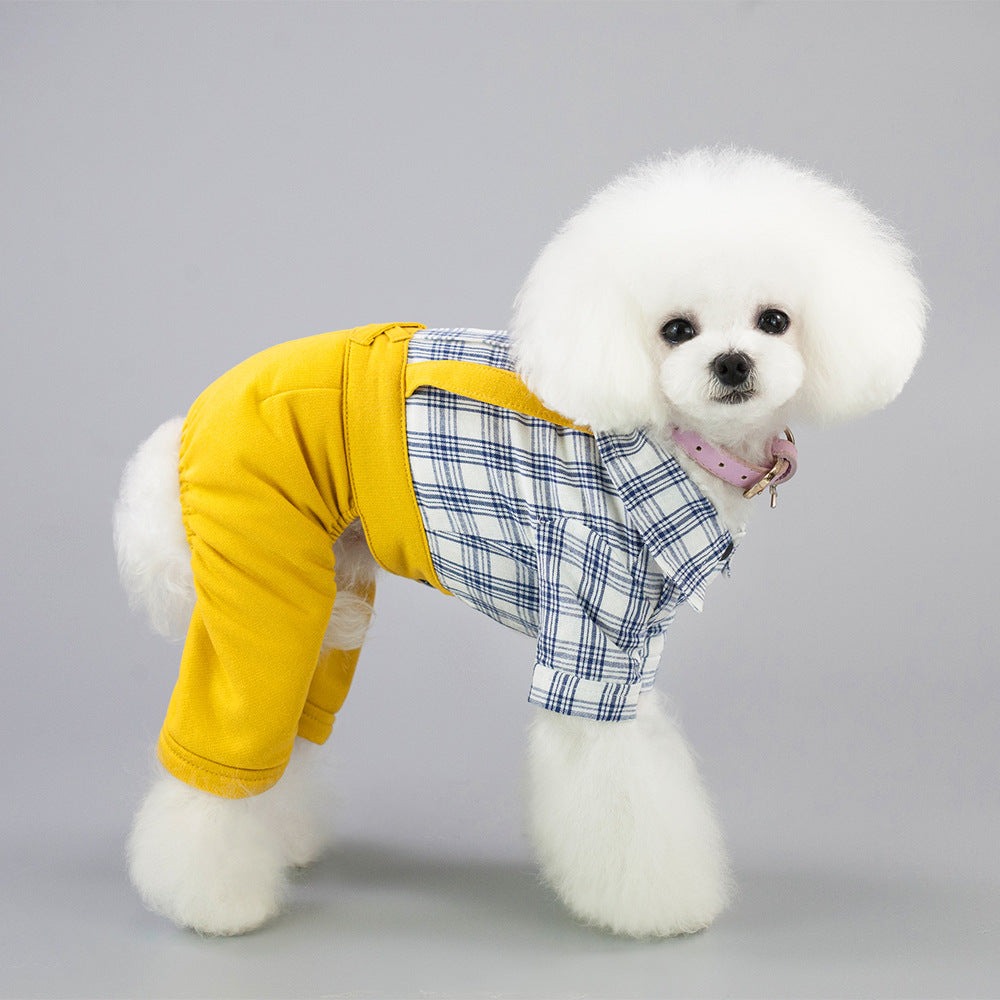 Lightweight Cotton Dog Outfit for Spring &amp; Summer in Yellow or Khaki