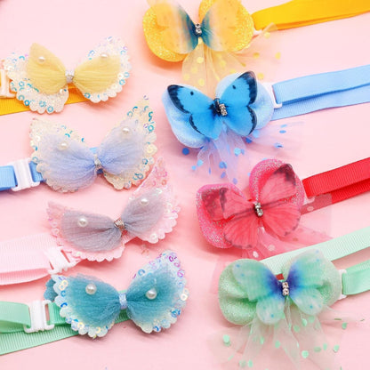 Puppy Bow Collars 20-Pack – Lace Pearl &amp; Butterfly Bow Ties, Adjustable 8.3–15.6 in for Small Dogs &amp; Cats – view 8
