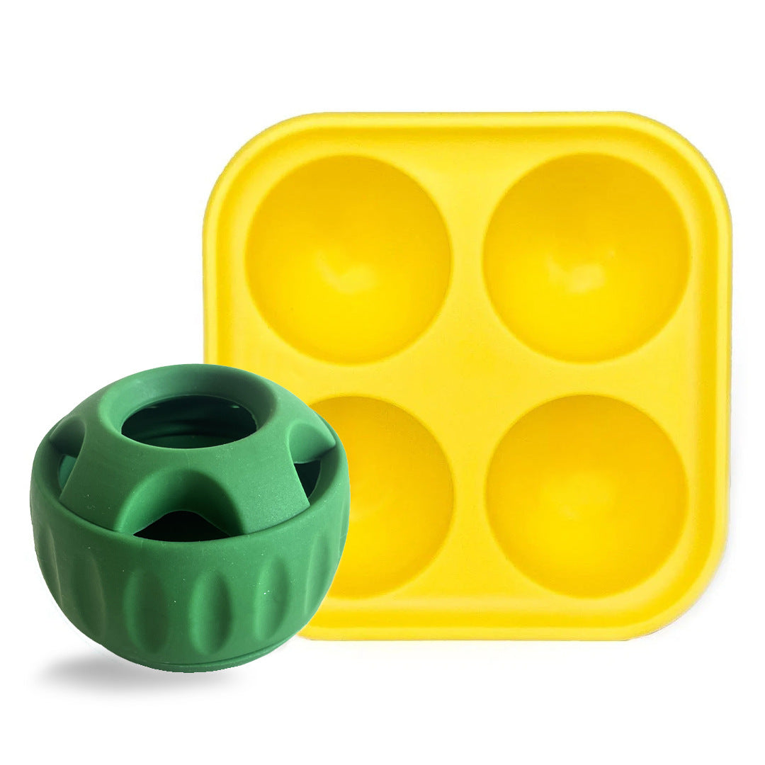 Silicone Slow Feeder Dog Ball &amp; Treat Tray – Food Dispensing Chew Toy in Green or Orange – view 8