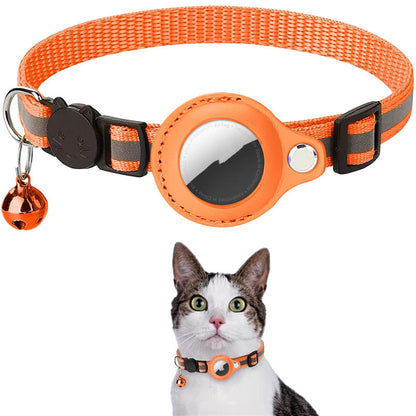 Reflective Nylon Collar with Waterproof Tracker Holder – For Round Bluetooth Trackers, Cats &amp; Dogs – view 5