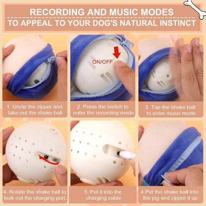 Jumping Squeaky Pig Dog Toy – Rechargeable Interactive Toy with Recording &amp; Music Modes – view 5