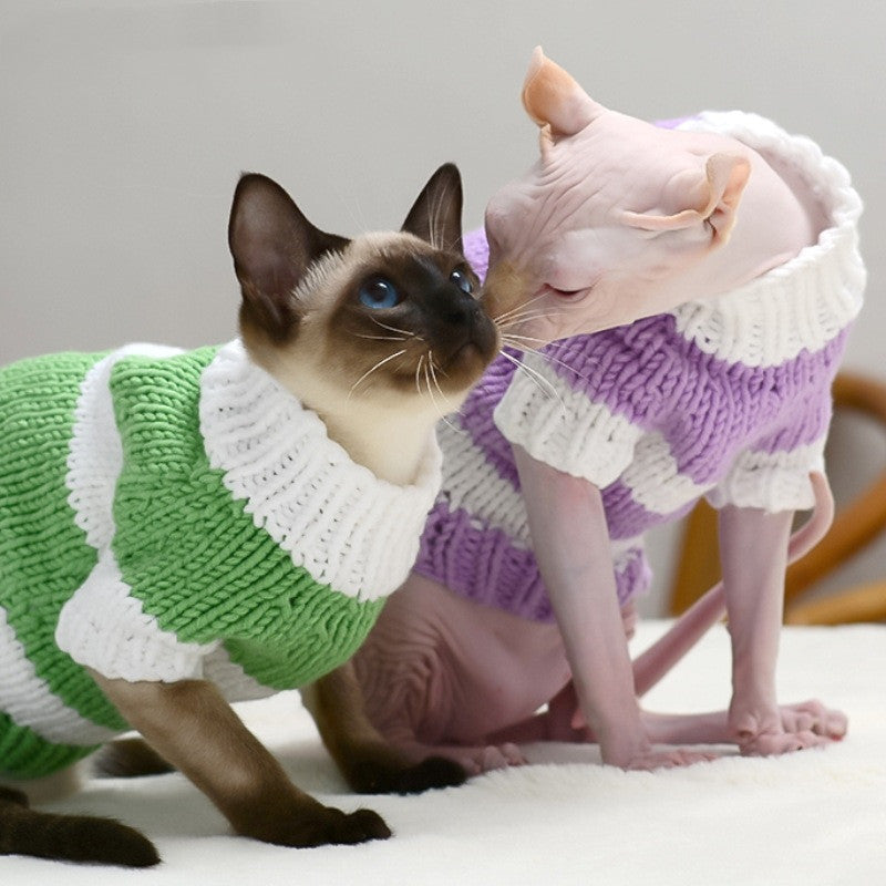 Warm Knit Sweater for Hairless Cats (Sphynx Cat Clothes) – view 2