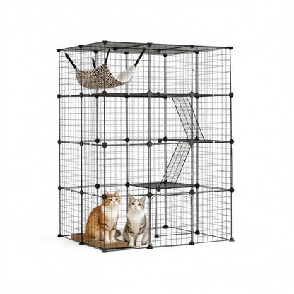 4-Tier Large Cat Cage – 41 x 28 x 55 in, Indoor/Outdoor Cat Enclosure – view 3