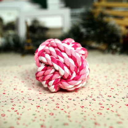 Braided Cotton Rope Ball Dog Toy – 2.8 in Chew &amp; Fetch Ball in Pink, Blue or Multicolor – view 3