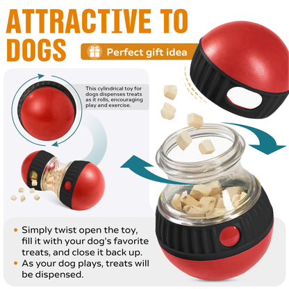 Adjustable Treat Dispensing Dog Ball, ABS Rolling Food Dispenser for Small to Large Dogs – view 7