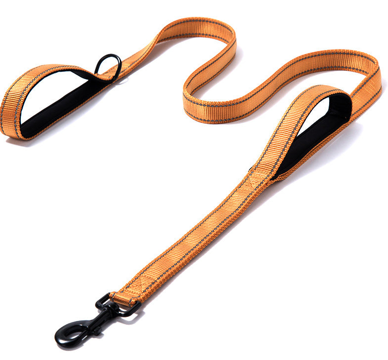 Double Handle Reflective Dog Leash – 6 ft Nylon Lead with Traffic Handle &amp; Neoprene Grip, 5 Colors – view 5