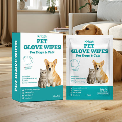 Disposable Pet Glove Wipes – 5 Pre-Moistened Grooming Gloves for Coat &amp; Paws – view 4