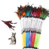 Feather Cat Wand with Spring Bell and Colored Beads – Interactive Cat Teaser Stick