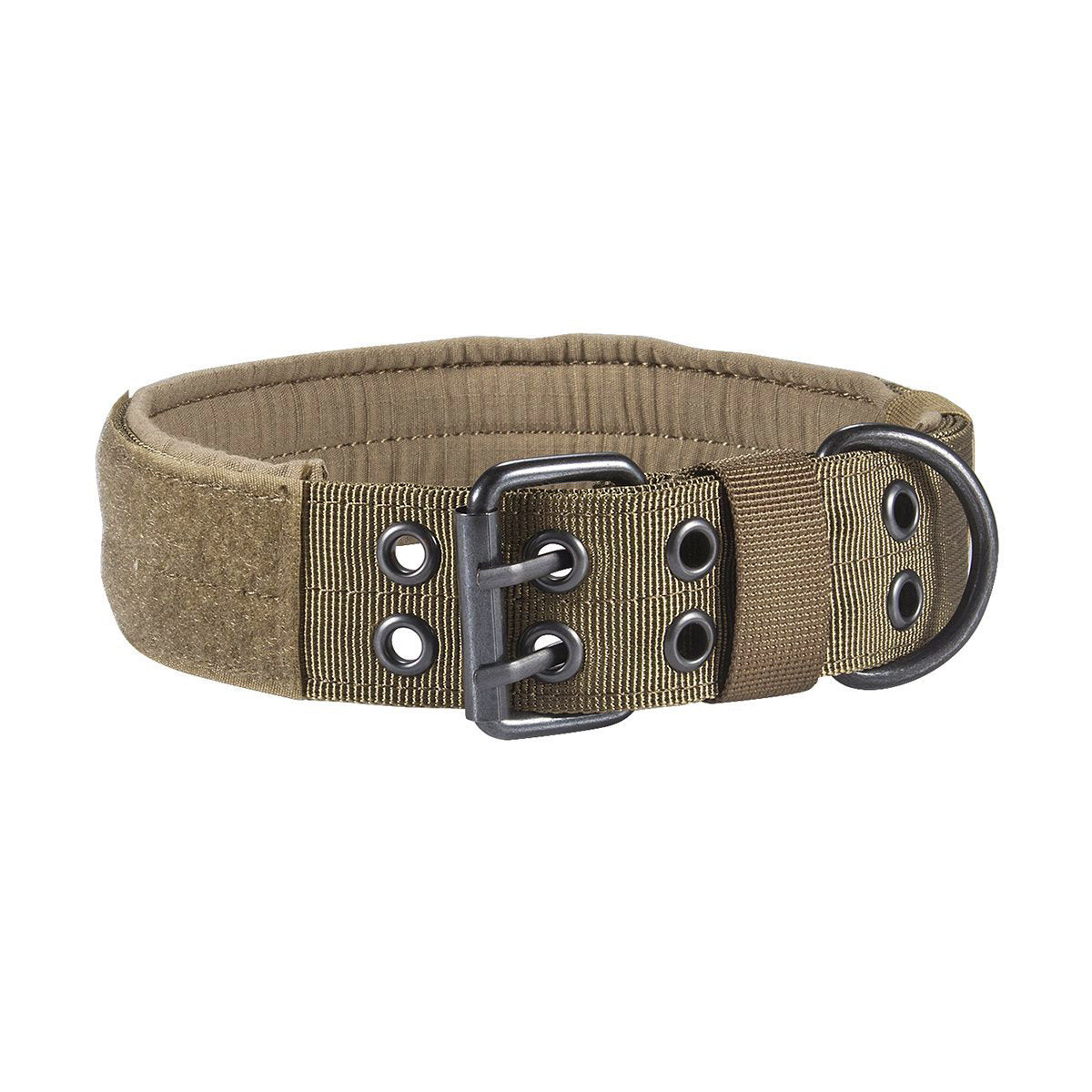 Padded Nylon Tactical Dog Collar – Hook &amp; Loop Patch Panel, Metal Buckle &amp; D-Ring, M–XL – view 4